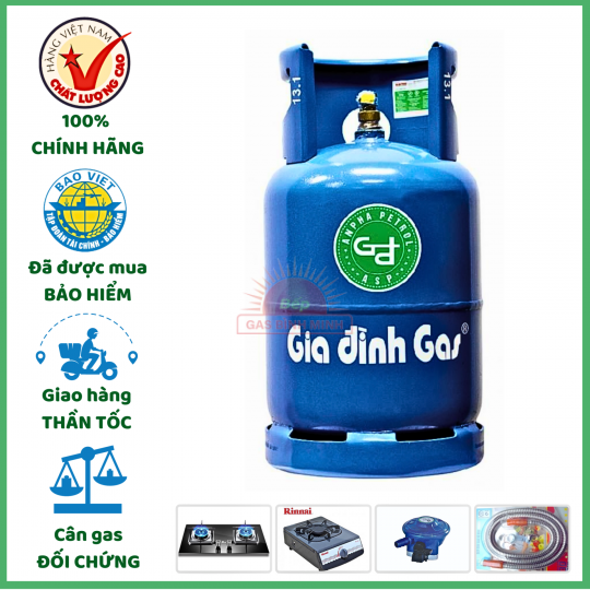 Gas Gia Đình Xanh 12kg chính hãng lửa xanh