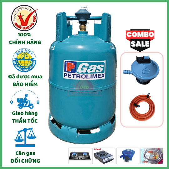 Combo Bộ Bình Gas Petrolimex Van Lật 13Kg Khuyến Mãi