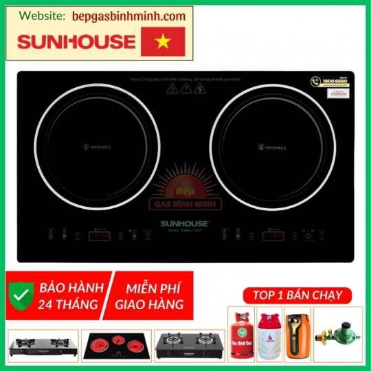 Bếp Hồng Ngoại Âm SUNHOUSE SHB9112MT 3600W